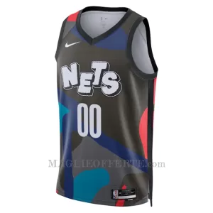 Brooklyn Nets Canotta City Edition Swingman 2023/24 Nero