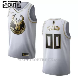 Milwaukee Bucks Canotta Golden Edition Swingman Bambino Bianco