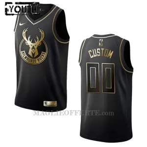 Milwaukee Bucks Canotta Golden Edition Swingman Bambino Nero Milwaukee Bucks Canotta Golden Edition Swingman Bambino Nero