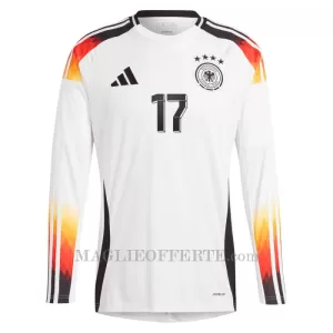 Maglia Germania Florian Wirtz 17 Gara Home Euro 2024 Maniche Lunghe