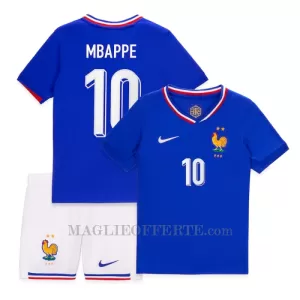 Maglia Francia Kylian Mbappé 10 Bambino Gara Home Euro 2024