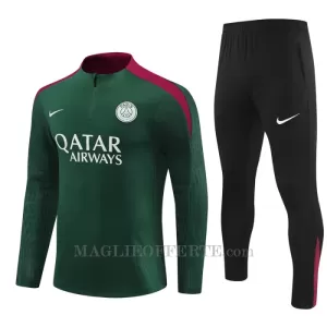 Paris Saint-Germain Tuta felpata da allenamento Bambino 2024/25 Verde Paris Saint-Germain Tuta felpata da allenamento Bambino 2024/25 Verde