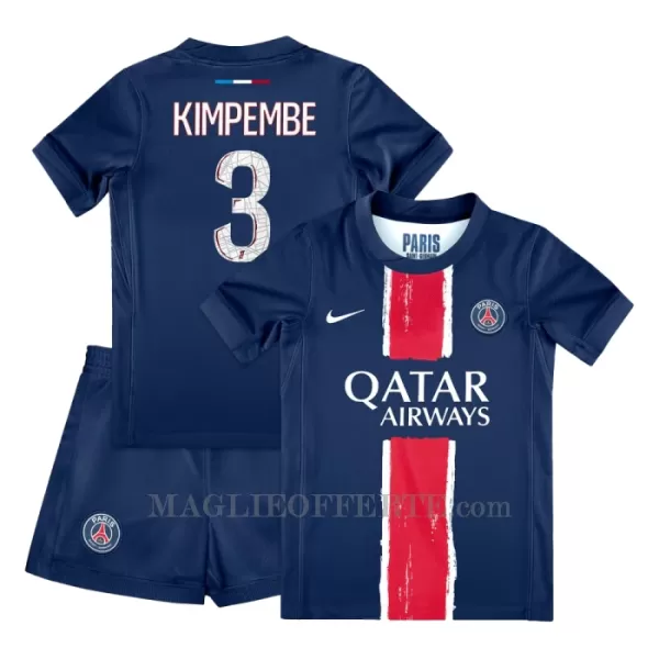 Maglia Paris Saint-Germain Presnel Kimpembe 3 Bambino Gara Home 2024/25 Maglia Paris Saint-Germain Presnel Kimpembe 3 Bambino Gara Home 2024/25