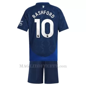 Maglia Manchester United Marcus Rashford 10 Bambino Gara Away 2024/25