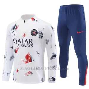 Paris Saint-Germain Tuta felpata da allenamento 2024/25 Bianco Paris Saint-Germain Tuta felpata da allenamento 2024/25 Bianco