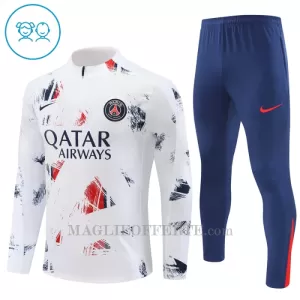 Paris Saint-Germain Tuta felpata da allenamento Bambino 2024/25 Bianco Paris Saint-Germain Tuta felpata da allenamento Bambino 2024/25 Bianco