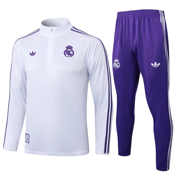 Real Madrid Tuta felpata da allenamento 2025/26 Bianco Real Madrid Tuta felpata da allenamento 2025/26 Bianco