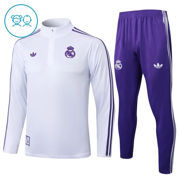 Real Madrid Tuta felpata da allenamento Bambino 2025/26 Bianco