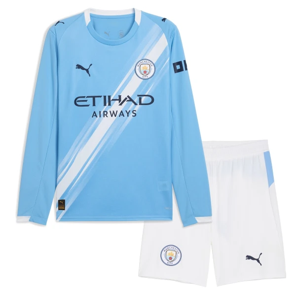 Maglia Manchester City Bambino Gara Home 2025/26 Maniche Lunghe Maglia Manchester City Bambino Gara Home 2025/26 Maniche Lunghe