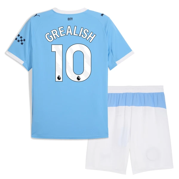 Maglia Manchester City Jack Grealish 10 Bambino Gara Home 2025/26 Maglia Manchester City Jack Grealish 10 Bambino Gara Home 2025/26