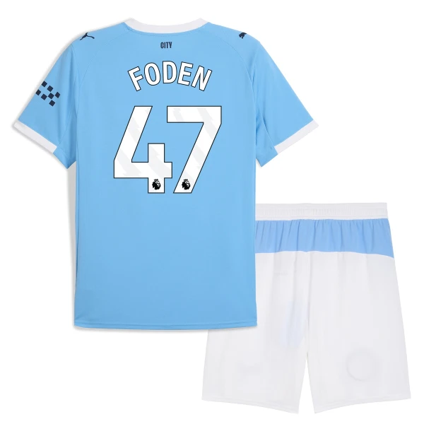 Maglia Manchester City Phil Foden 47 Bambino Gara Home 2025/26 Maglia Manchester City Phil Foden 47 Bambino Gara Home 2025/26