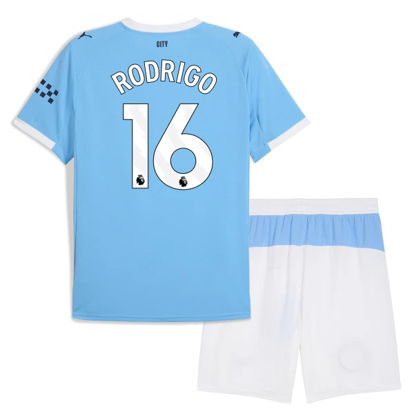 Maglia Manchester City Rodrigo Hernández 16 Bambino Gara Home 2025/26 Maglia Manchester City Rodrigo Hernández 16 Bambino Gara Home 2025/26