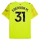Maglia Portiere Manchester City Ederson Moraes M. 31 2025/26 Giallo Maglia Portiere Manchester City Ederson Moraes M. 31 2025/26 Giallo