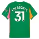 Maglia Portiere Manchester City Ederson Moraes M. 31 2025/26 Verde Maglia Portiere Manchester City Ederson Moraes M. 31 2025/26 Verde
