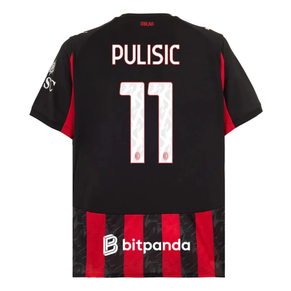 Maglia AC Milan Christian Pulišić 11 Gara Home 2025/26 Maglia AC Milan Christian Pulišić 11 Gara Home 2025/26