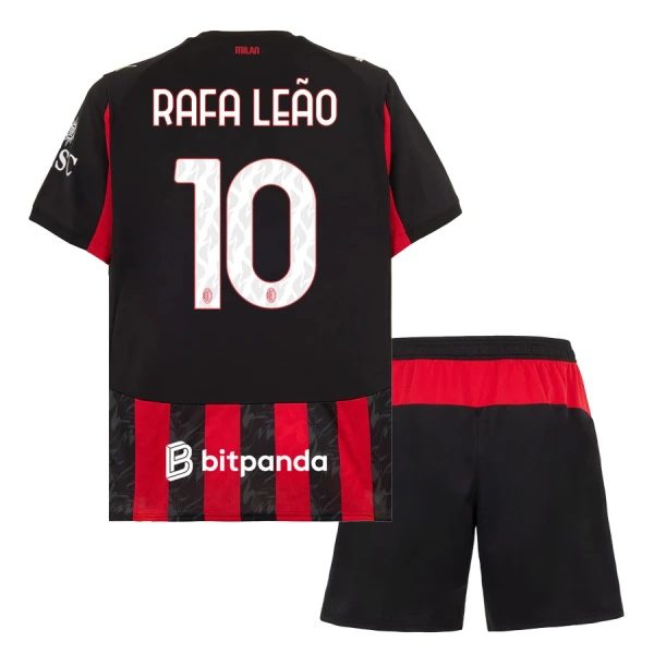 Maglia AC Milan Rafael Leão 10 Bambino Gara Home 2025/26 Maglia AC Milan Rafael Leão 10 Bambino Gara Home 2025/26