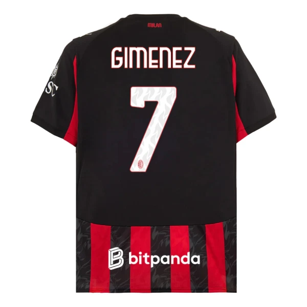 Maglia AC Milan Santiago Gimenez 7 Gara Home 2025/26 Maglia AC Milan Santiago Gimenez 7 Gara Home 2025/26