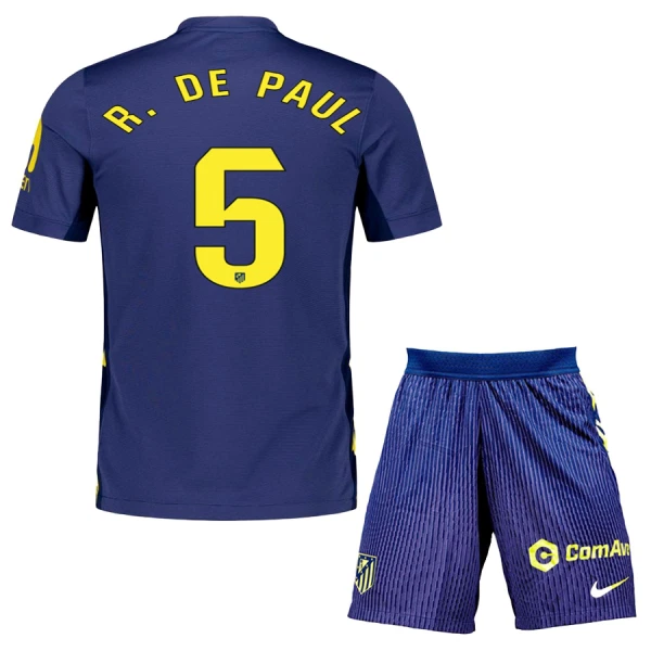 Maglia Atlético Madrid Rodrigo de Paul 5 Bambino Gara Away 2025/26 Maglia Atlético Madrid Rodrigo de Paul 5 Bambino Gara Away 2025/26