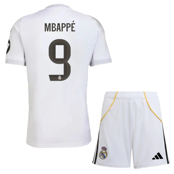 Maglia Real Madrid Kylian Mbappé 9 Bambino Gara Home 2025/26 Maglia Real Madrid Kylian Mbappé 9 Bambino Gara Home 2025/26