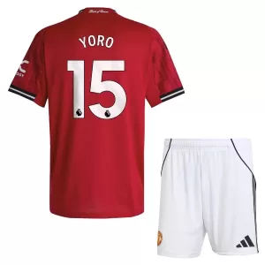 Maglia Manchester United Leny Yoro 15 Bambino Gara Home 2025/26