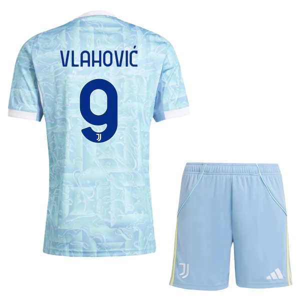 Maglia Juventus Dušan Vlahovic 9 Bambino Gara Away 2025/26 Maglia Juventus Dušan Vlahovic 9 Bambino Gara Away 2025/26