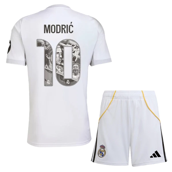 Maglia Real Madrid Luka Modrić 10 Bambino Gara Home 2025/26 (Speciell) Maglia Real Madrid Luka Modrić 10 Bambino Gara Home 2025/26 (Speciell)