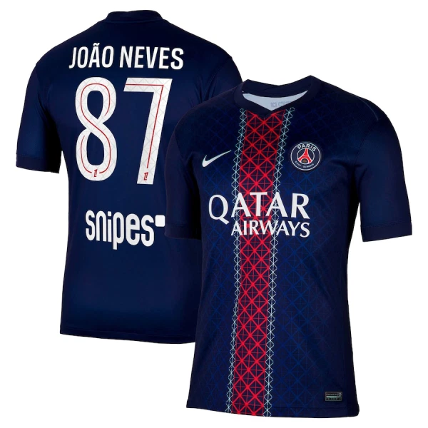 Maglia Paris Saint-Germain Joao Neves 87 Gara Home 2025/26 Maglia Paris Saint-Germain Joao Neves 87 Gara Home 2025/26