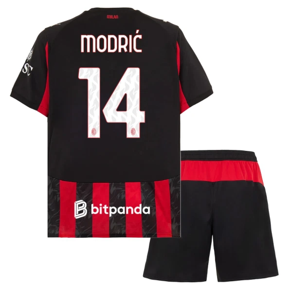 Maglia AC Milan Luka Modrić 14 Bambino Gara Home 2025/26 Maglia AC Milan Luka Modrić 14 Bambino Gara Home 2025/26