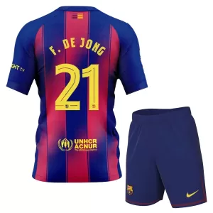 Maglia Barcellona Frenkie de Jong 21 Bambino Gara Home 2025/26