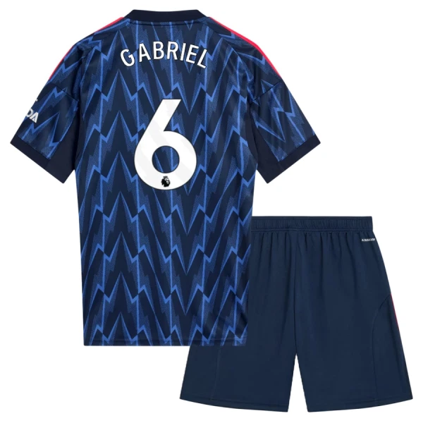 Maglia Arsenal Gabriel 6 Bambino Gara Away 2025/26 Maglia Arsenal Gabriel 6 Bambino Gara Away 2025/26