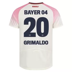 Maglia Bayer 04 Leverkusen Alejandro Grimaldo 20 Bambino Gara Away 2025/26