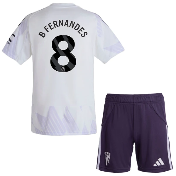 Maglia Manchester United Bruno Fernandes 8 Bambino Gara Away 2025/26 Maglia Manchester United Bruno Fernandes 8 Bambino Gara Away 2025/26