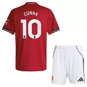 Maglia Manchester United Cunha 10 Bambino Gara Home 2025/26