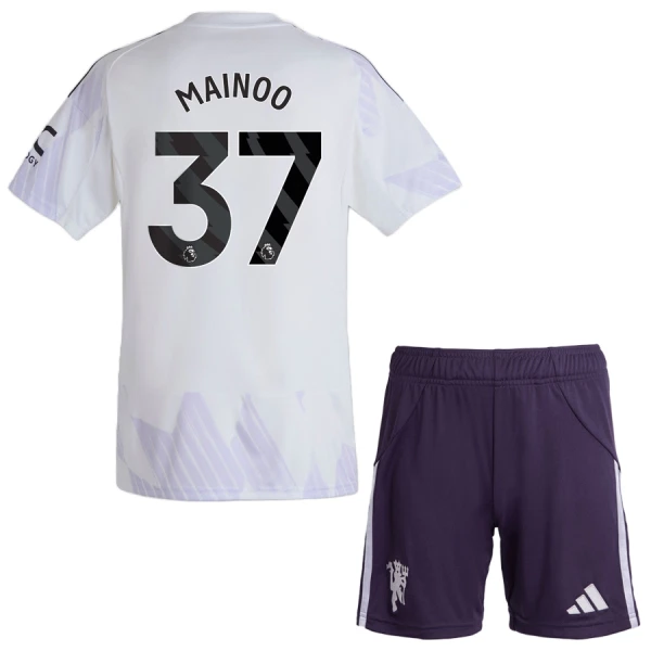 Maglia Manchester United Kobbie Mainoo 37 Bambino Gara Away 2025/26 Maglia Manchester United Kobbie Mainoo 37 Bambino Gara Away 2025/26