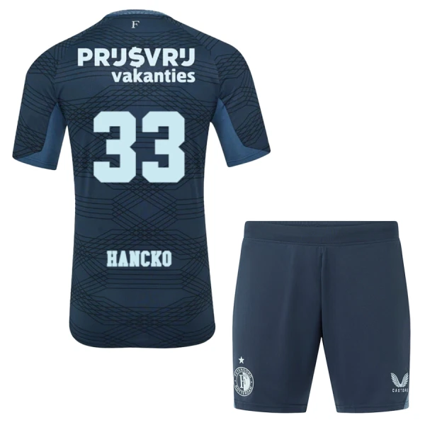 Maglia Feyenoord Rotterdam Hancko 33 Bambino Gara Away 2025/26 Maglia Feyenoord Rotterdam Hancko 33 Bambino Gara Away 2025/26