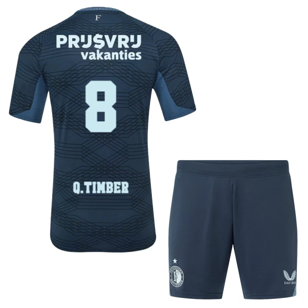 Maglia Feyenoord Rotterdam Q. Timber 8 Bambino Gara Away 2025/26