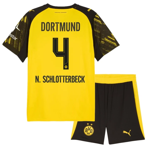 Maglia Borussia Dortmund Nico Schlotterbeck 4 Bambino Gara Home 2025/26 Maglia Borussia Dortmund Nico Schlotterbeck 4 Bambino Gara Home 2025/26