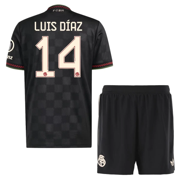 Maglia FC Bayern Monaco Luis Díaz 14 Bambino Gara Third 2025/26 Maglia FC Bayern Monaco Luis Díaz 14 Bambino Gara Third 2025/26