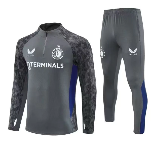 Feyenoord Rotterdam Tuta felpata da allenamento 2025/26 Grigio Feyenoord Rotterdam Tuta felpata da allenamento 2025/26 Grigio