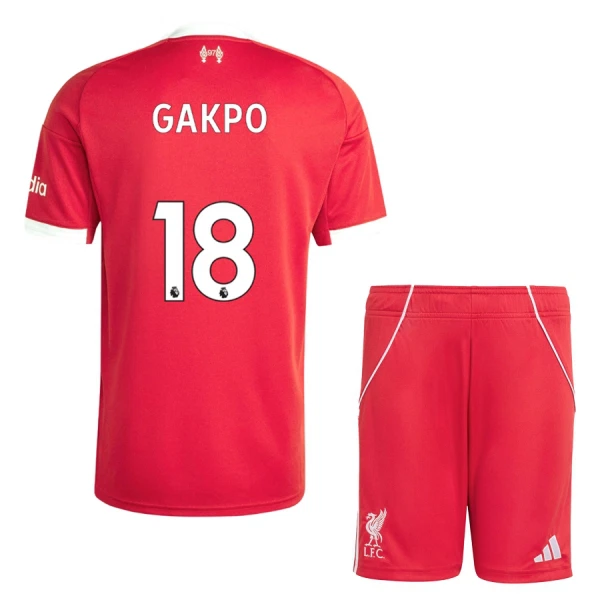 Maglia Liverpool Cody Gakpo 18 Bambino Gara Home 2025/26