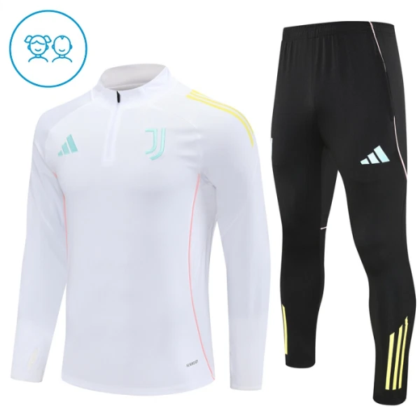 Juventus Tuta felpata da allenamento Bambino 2025/26 Bianco Juventus Tuta felpata da allenamento Bambino 2025/26 Bianco