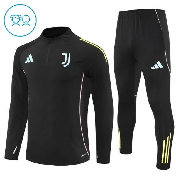 Juventus Tuta felpata da allenamento Bambino 2025/26 Nero Juventus Tuta felpata da allenamento Bambino 2025/26 Nero