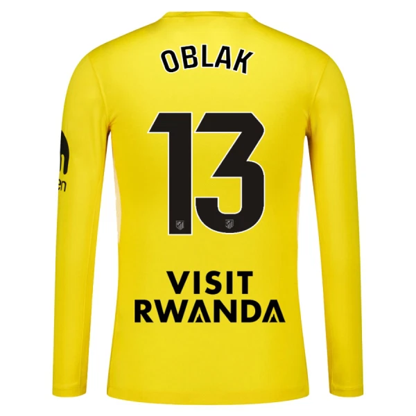 Maglia Portiere Atlético Madrid Jan Oblak 13 2025/26 Maniche Lunghe Giallo Maglia Portiere Atlético Madrid Jan Oblak 13 2025/26 Maniche Lunghe Giallo