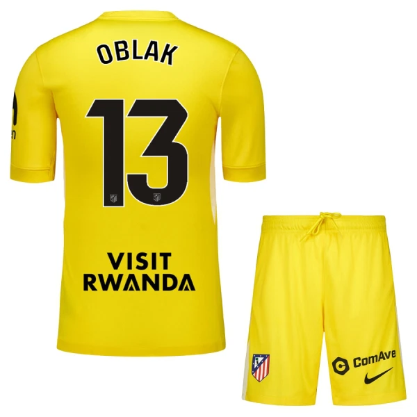 Maglia Portiere Atlético Madrid Jan Oblak 13 Bambino 2025/26 Giallo Maglia Portiere Atlético Madrid Jan Oblak 13 Bambino 2025/26 Giallo