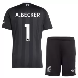 Maglia Portiere Liverpool Alisson Becker 1 Bambino 2025/26 Nero