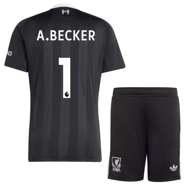 Maglia Portiere Liverpool Alisson Becker 1 Bambino 2025/26 Nero Maglia Portiere Liverpool Alisson Becker 1 Bambino 2025/26 Nero