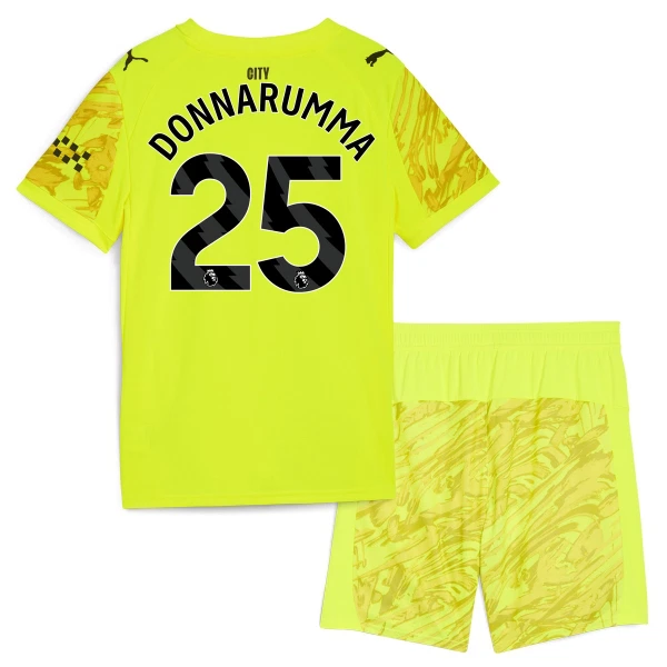 Maglia Portiere Manchester City Gianluigi Donnarumma 25 Bambino 2025/26 Giallo Maglia Portiere Manchester City Gianluigi Donnarumma 25 Bambino 2025/26 Giallo
