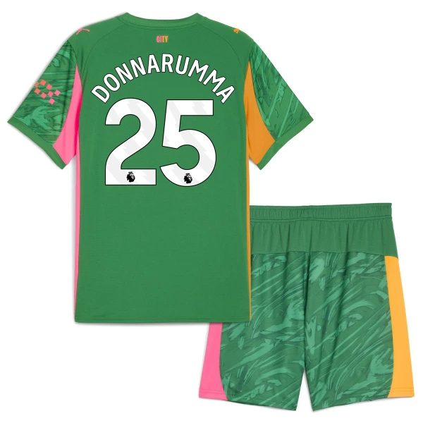Maglia Portiere Manchester City Gianluigi Donnarumma 25 Bambino 2025/26 Verde Maglia Portiere Manchester City Gianluigi Donnarumma 25 Bambino 2025/26 Verde