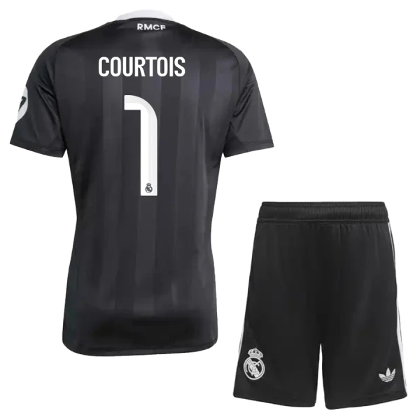 Maglia Portiere Real Madrid Thibaut Courtois 1 Bambino 2025/26 Nero Maglia Portiere Real Madrid Thibaut Courtois 1 Bambino 2025/26 Nero