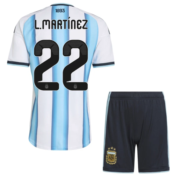 Maglia Argentina Lautaro Martínez 22 Bambino Gara Home Mondiali 2026
